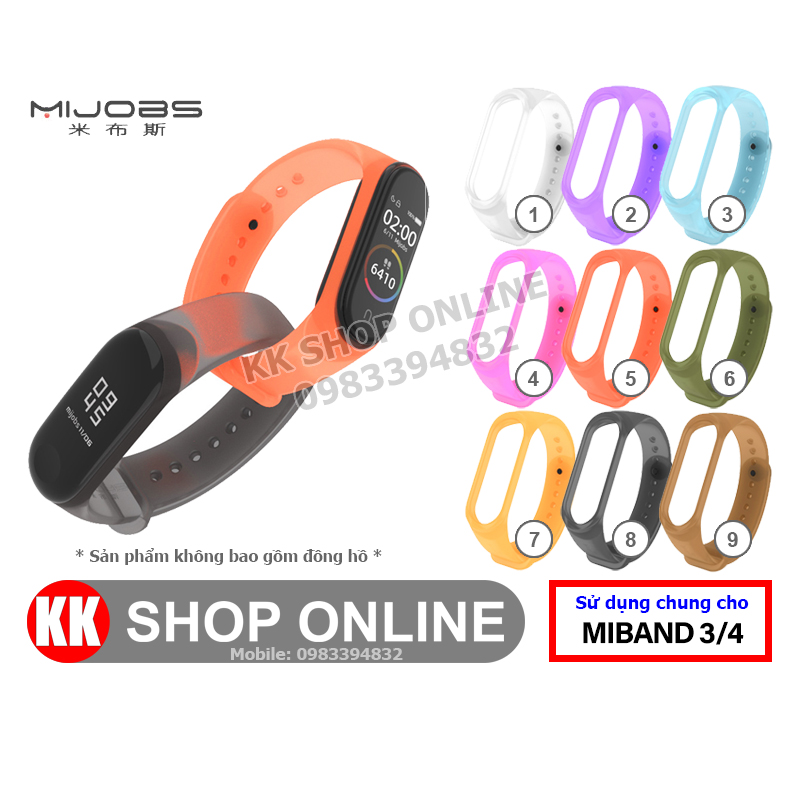 Dây đeo trong suốt MIJOBS chính hãng cho Xiaomi Miband 3 Xiaomi Miband 4