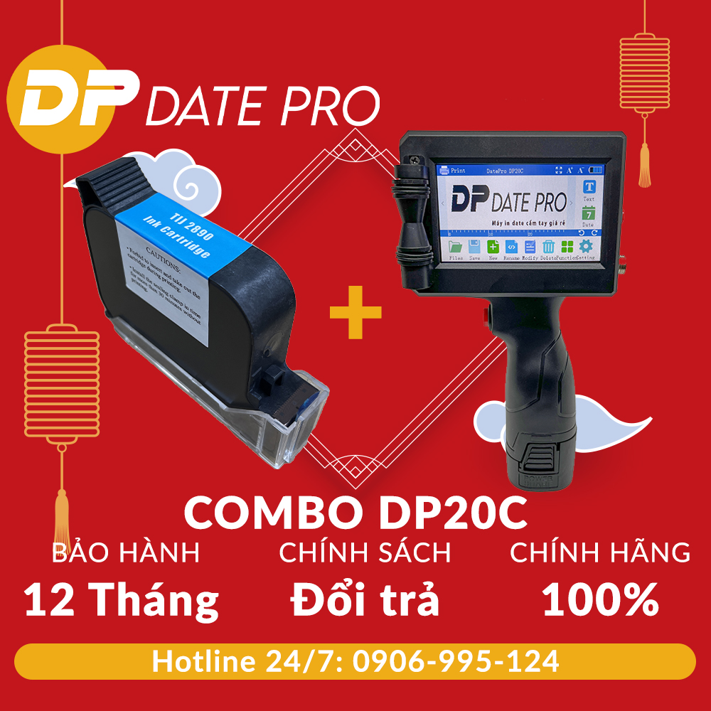 Combo máy in date cầm tay dp20c