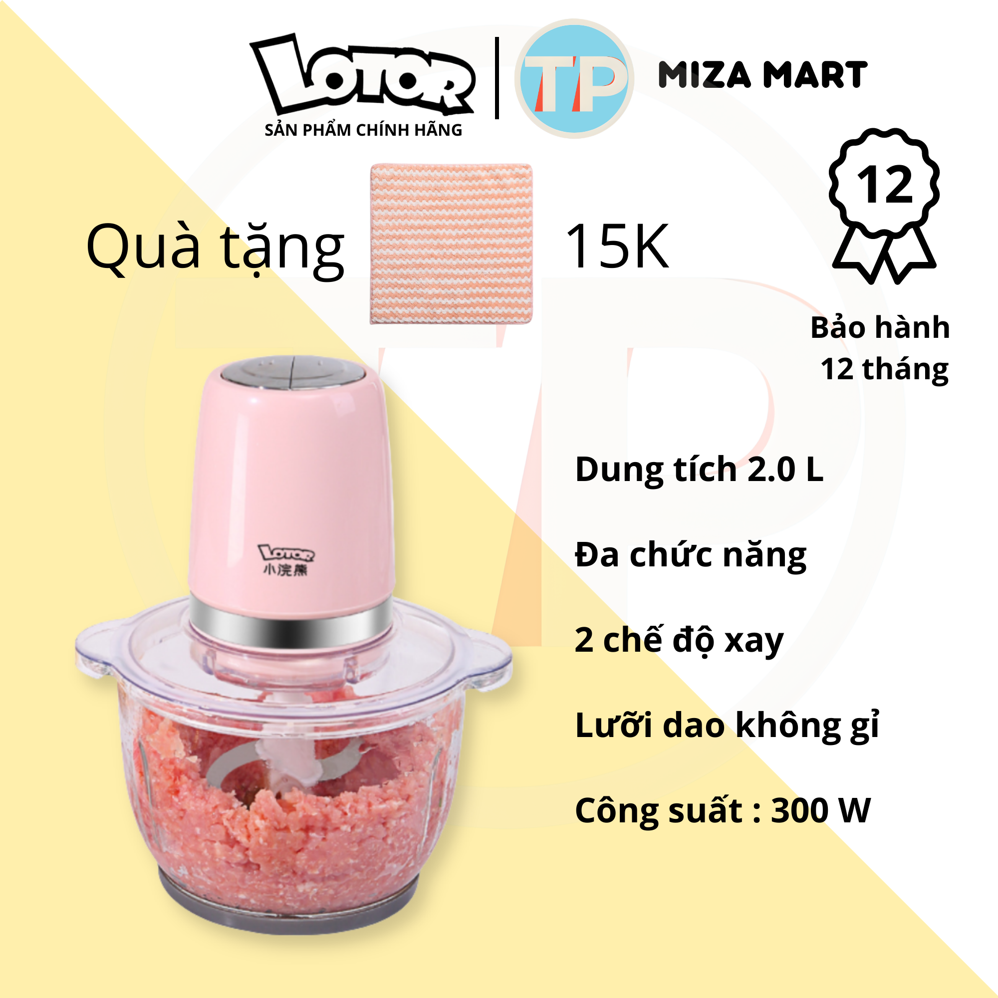 Máy xay thịt, rau, củ, quả, cháo, lotor qsj-2l, độ bền cao