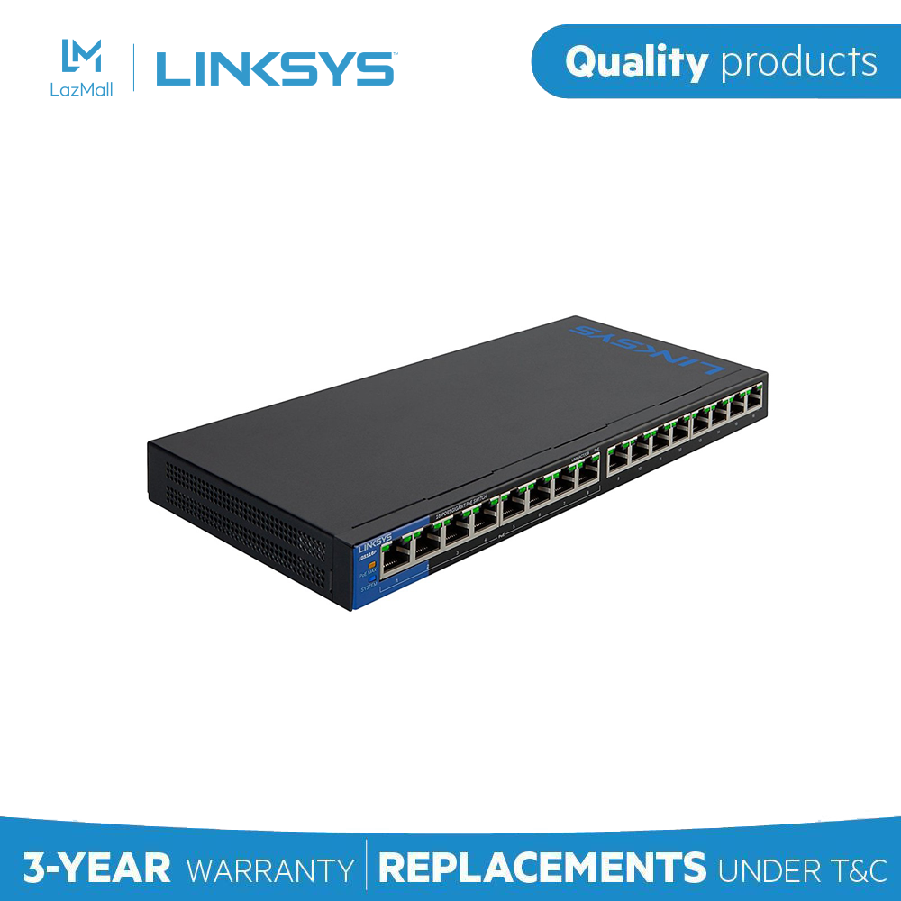 Switch linksys lgs116p 16-port business gigabit - hãng phân phối chính thức