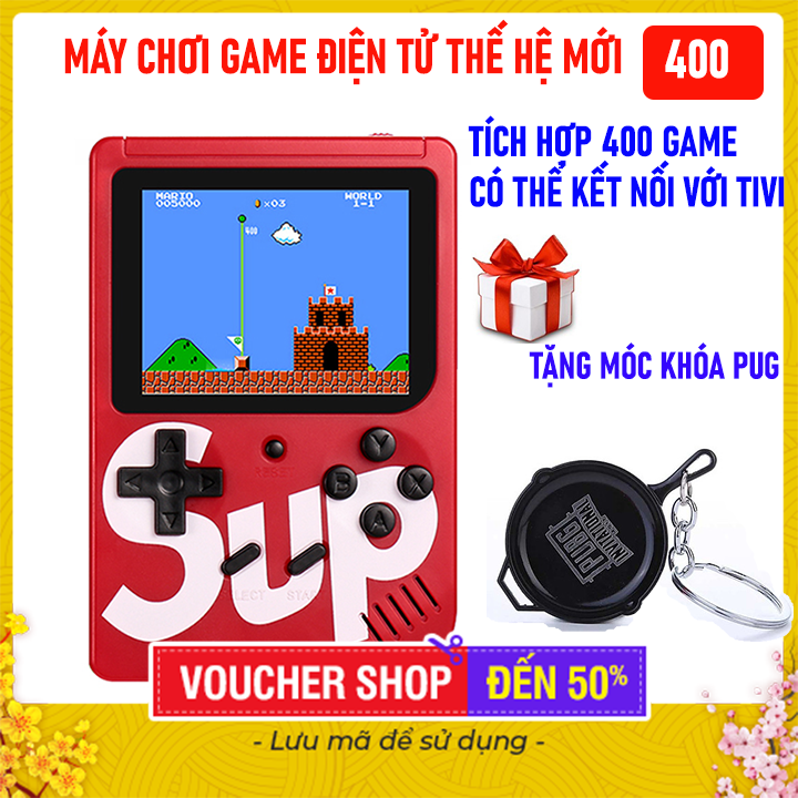[Nhiều màu ] Máy Chơi Game Cầm Tay 4 Nút, Máy Chơi Geme, Máy Chơi Điện Tử Gamer - Máy Chơi Game Sup 400 in 1 - Có Kết Nối Tivi + Tặng móc khóa trị giá 50k