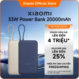 Xiaomi 33W Power Bank 20000mAh (Integrated Cable) Công suất cao, thời lượng pin dài với công nghệ sạc nhanh hai chiều