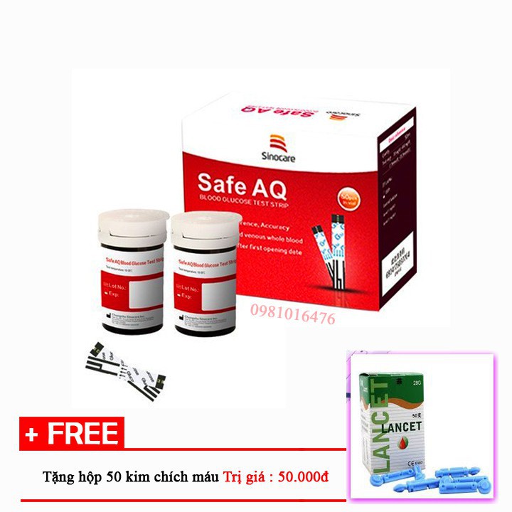 Hộp 50 que thử đường huyết Sinocare Safe AQ