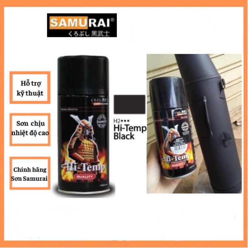 Sơn cổ pô xe máy, chịu nhiệt, chống cháy samurai h2 đen mờ 300ml - chính hãng samurai
chịu nhiệt đến 600 độ
