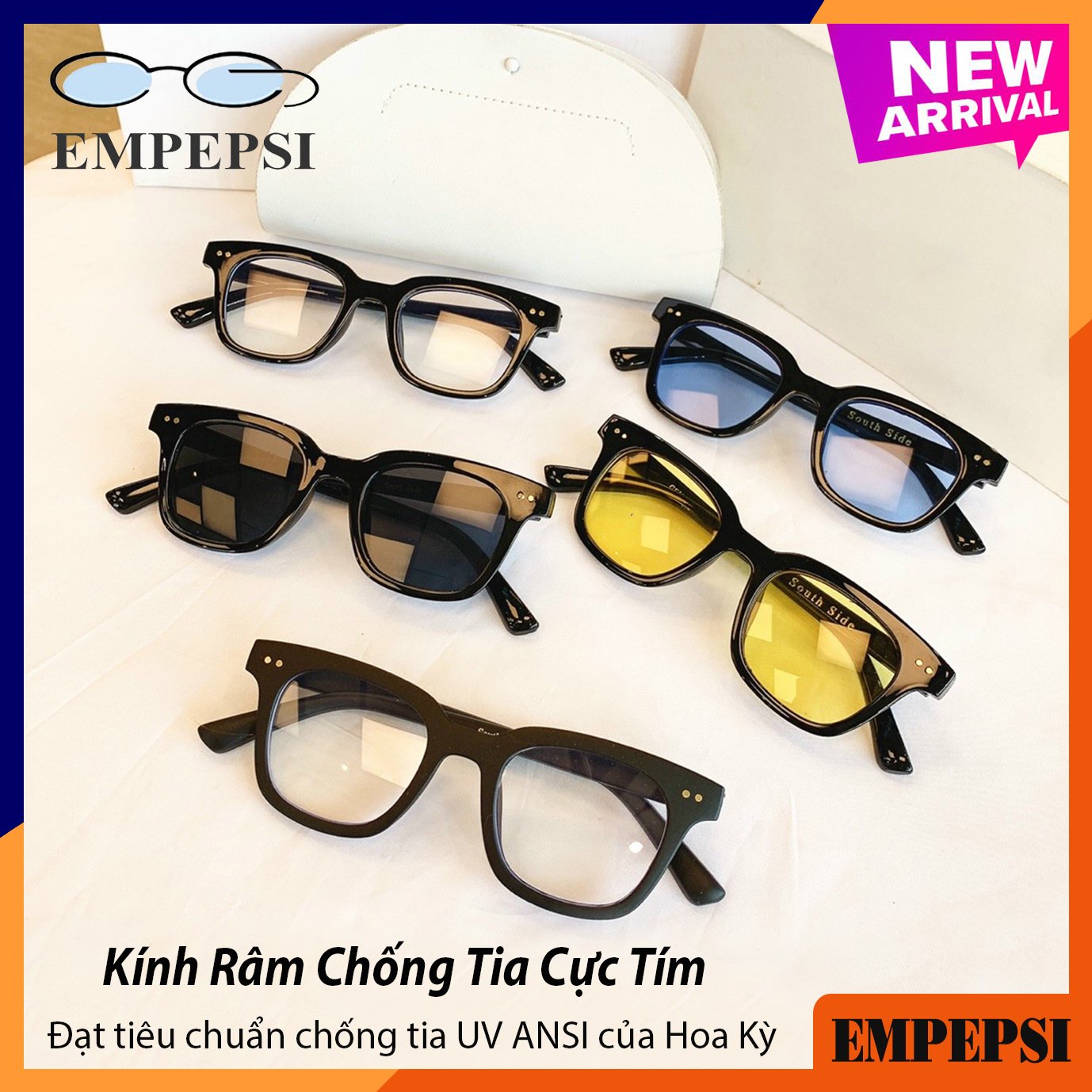 Kính mát nam nữ hot trend cao cấp - Mắt kính nam nữ thời trang tròng kính chống tia UV PS614 - Bảo hành 12 tháng 1 đổi 1 - Tặng kèm hộp + Khăn lau