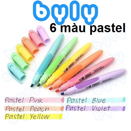 Bút lẻ Pastel Liner - Bút dạ quang tone pastel Marvy 8000 - ByLy Store