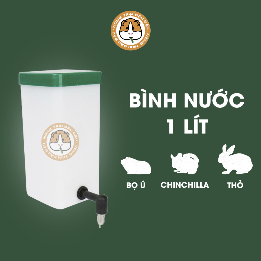 Bình nước cho thỏ, bọ ú, chinchilla nắp mở tiện lợi refill 1000ml