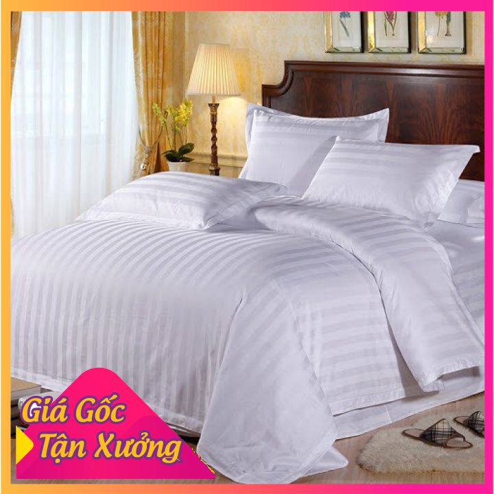 Vỏ gối trắng sọc t400