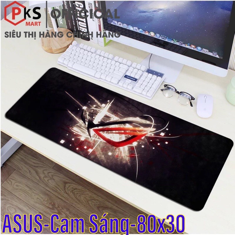 Lót Chuột, Pad Chuột Gaming Cỡ Lớn, Nhỏ ASUS-ROG 80x30x2mm 210x260x2mm Bo Viền Chắc Chắn Đế Cao Su - PKSMART