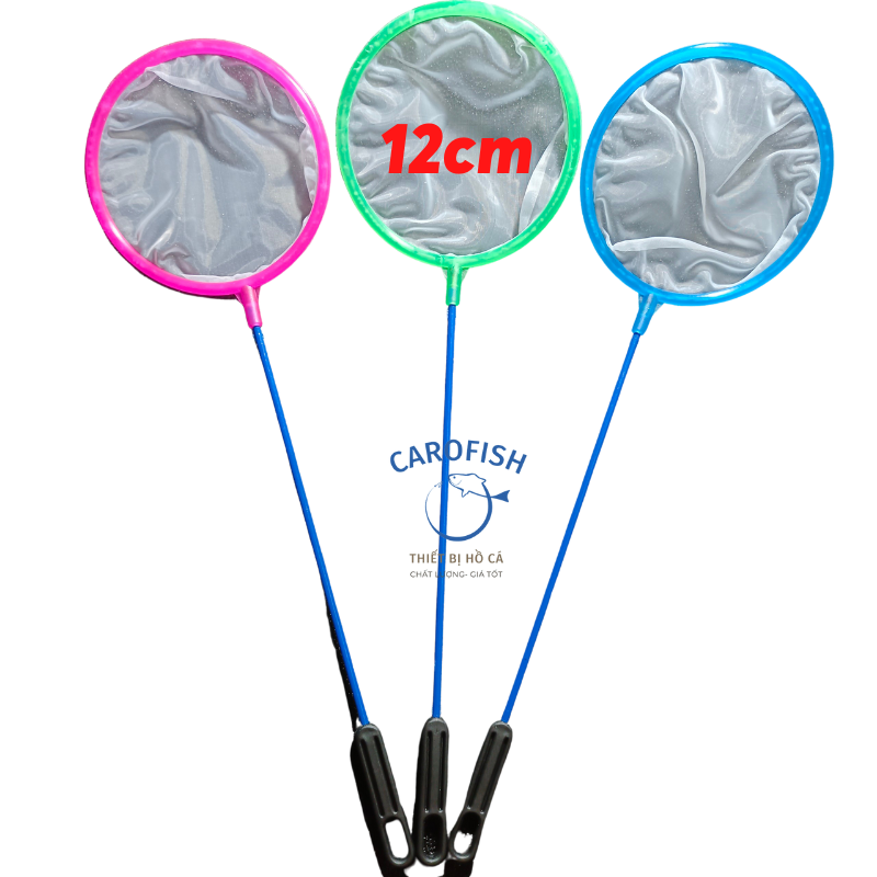 Vợt guppy tròn lưới mịn, vợt nano tròn vớt cá, bobo, artemia 12 cm