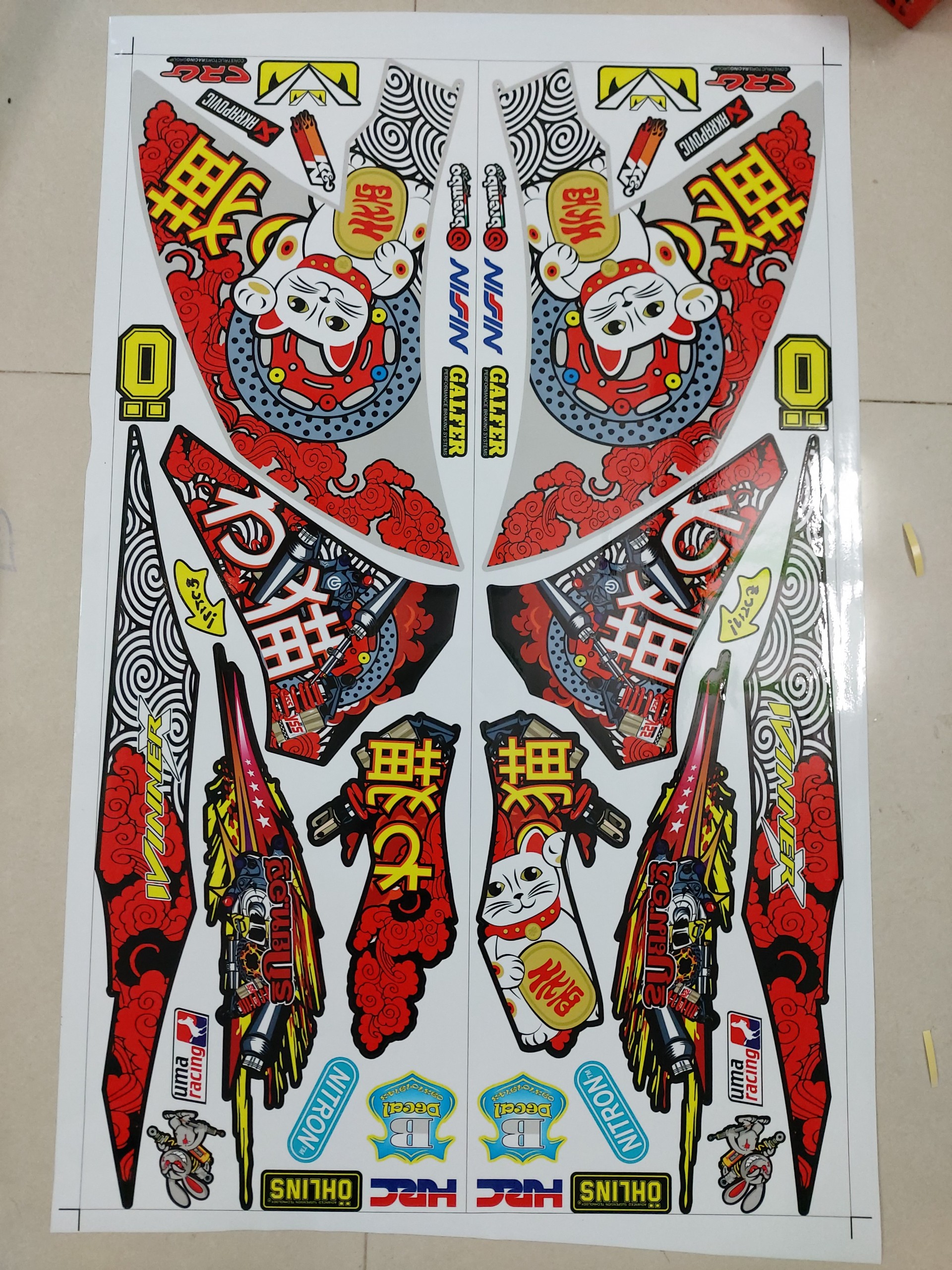 Tem xe winner X mèo thần tài