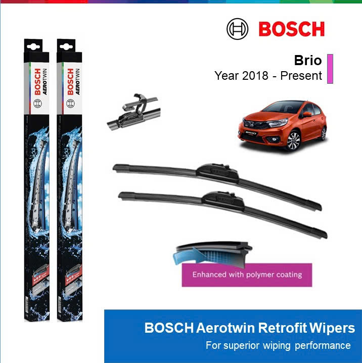 BỘ GẠT MƯA BOSCH AEROTWIN 22" & 16": HONDA BRIO ĐỜI XE 2018 ĐẾN NAY