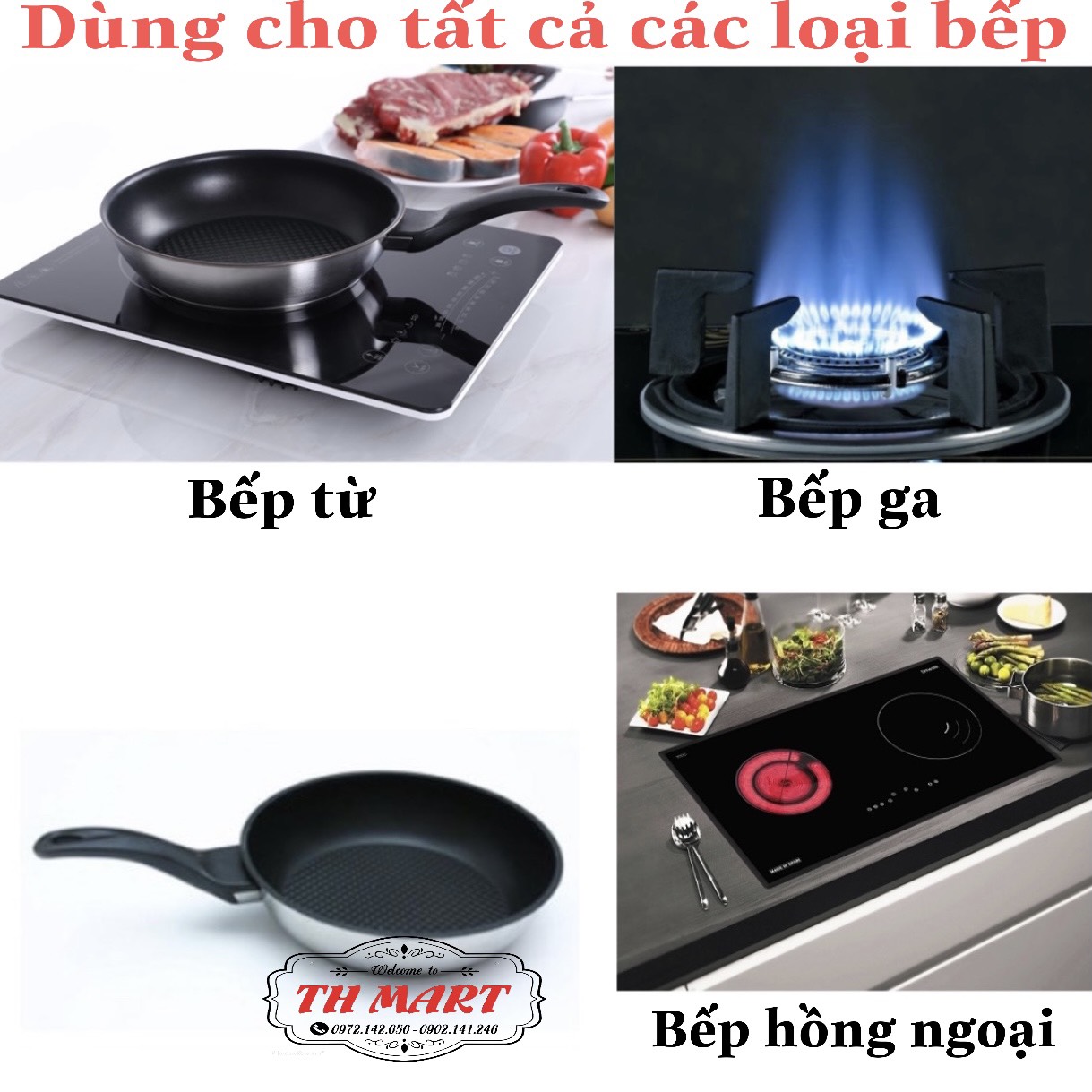 Chảo bếp từ 3 đáy inox 430 cao cấp fivestar siêu bền đẹp
