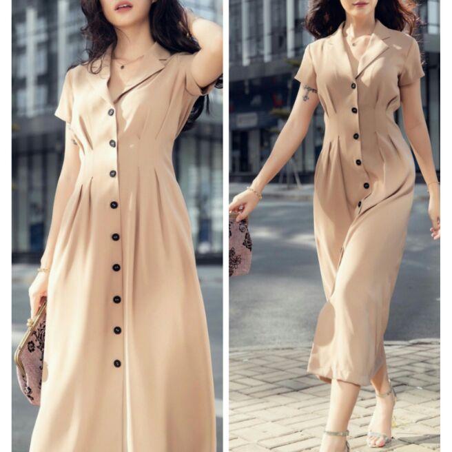 Đầm Dáng Suông sơ mi form dài