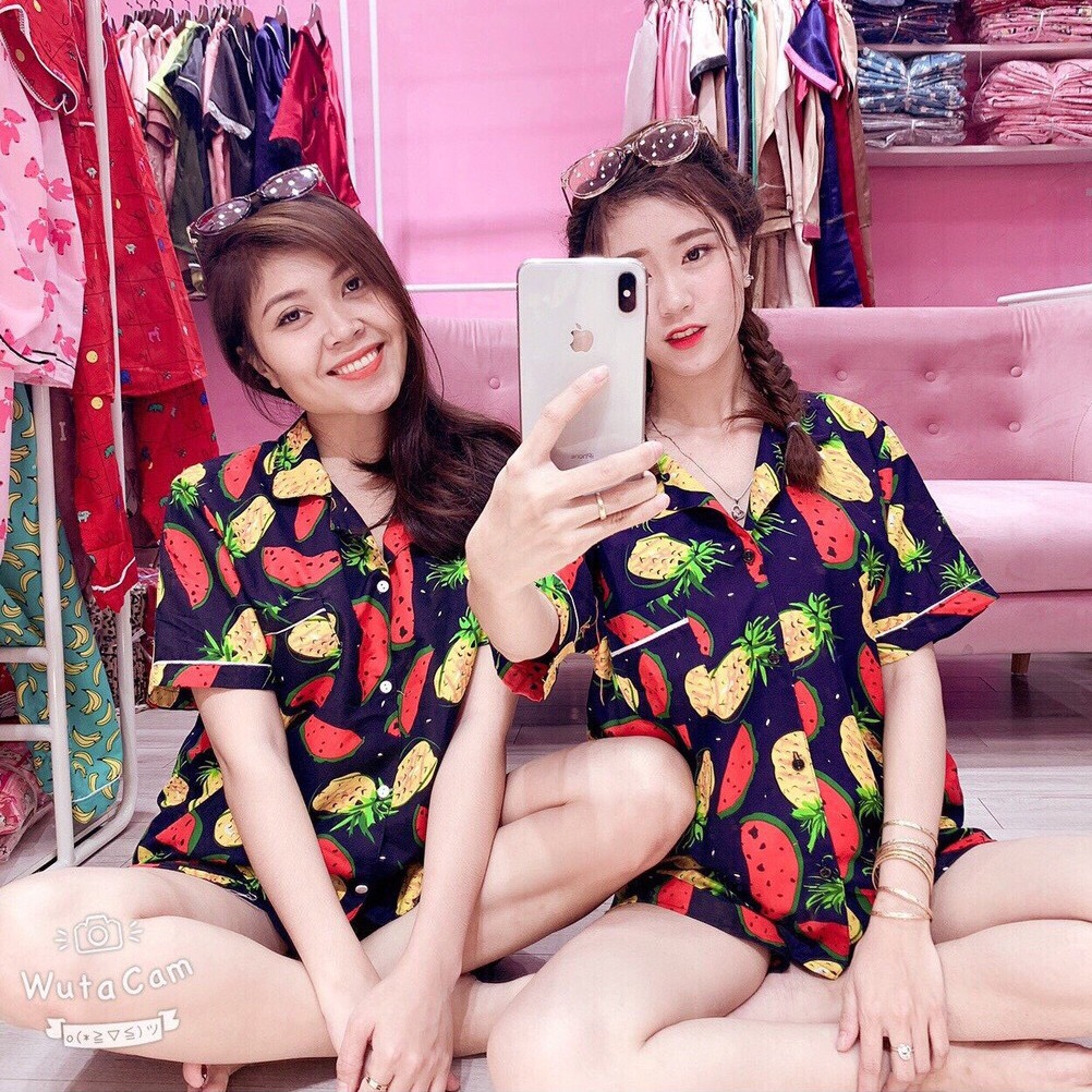 [Bùi đức fashion] - Bộ Đồ Pizama Hoa Qủa, Bộ Đồ Đi Biển Mặc Ở Nhà Cao Cấp.