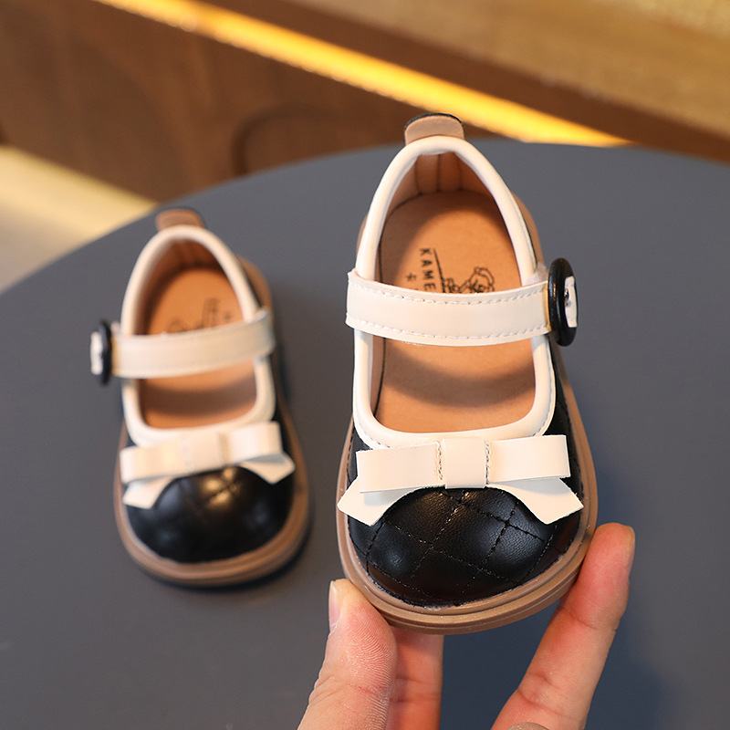 (Size Tập Đi) Giày Búp Bê Da Đính Nơ Chất Da PU Mềm Chính Hãng MG BABY Phong Cách Vintage Sang Chảnh Cho Bé Gái (G04)