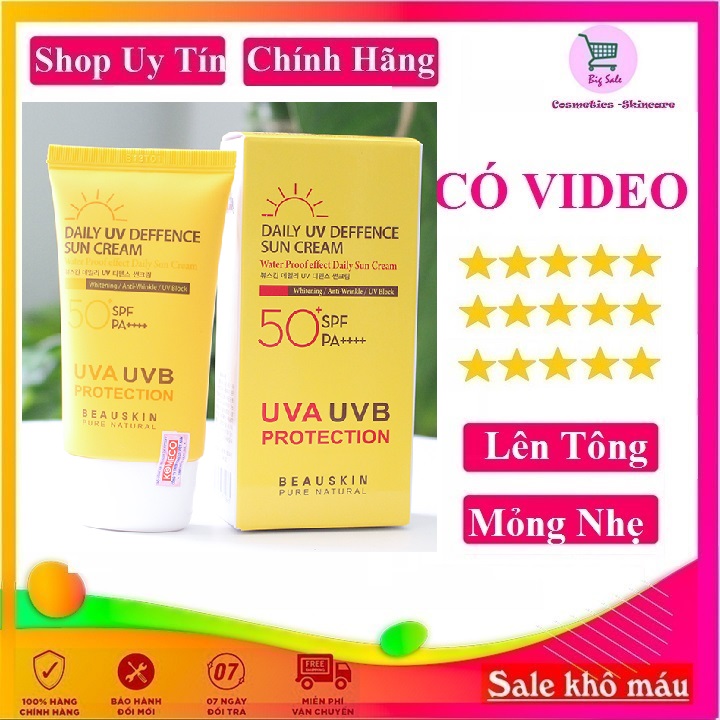 Kem chống nắng trắng da kiềm dầu Beauskin DAILY UV DEFFENCE SUN CREAM Hàn quốc (50ml)