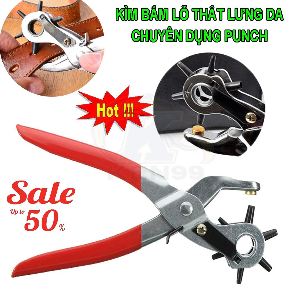 Kìm Bấm Lỗ Dây Nịt, Kìm Bấm Lỗ Thắt Lưng Da Chuyên Dụng Punch, Có 6 Đầu Đục Lỗ Giúp Bạn Đục Lỗ Nhanh Và Đẹp Hơn, Sale 50% - Bh Trên Toàn Quốc