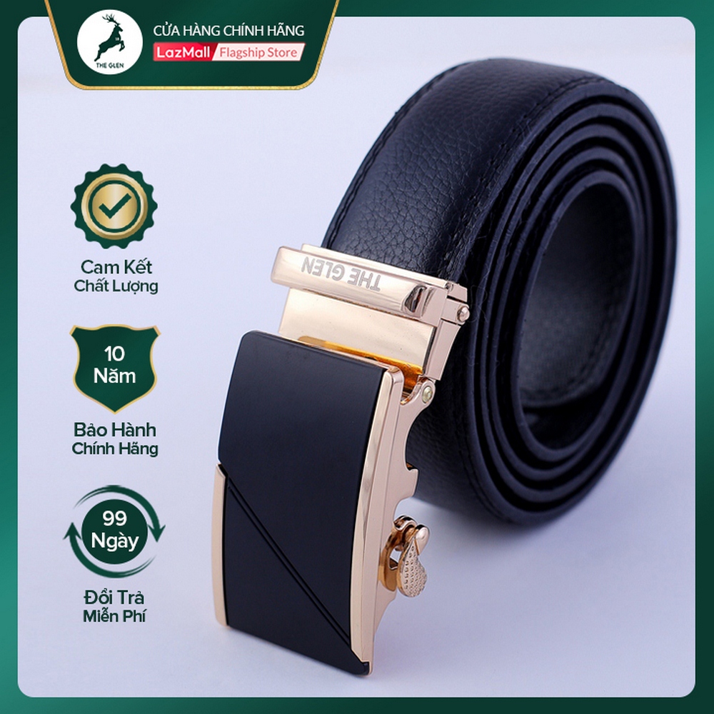 Thắt lưng nam đẹp dây nịt nam hàng hiệu The Glen da PU cao cấp khóa tự động cho vòng eo 60 cm đến 110 cm - Thời trang nam , phụ kiện nam bảo hành 10 năm có hộp đựng làm quà tặng TG122