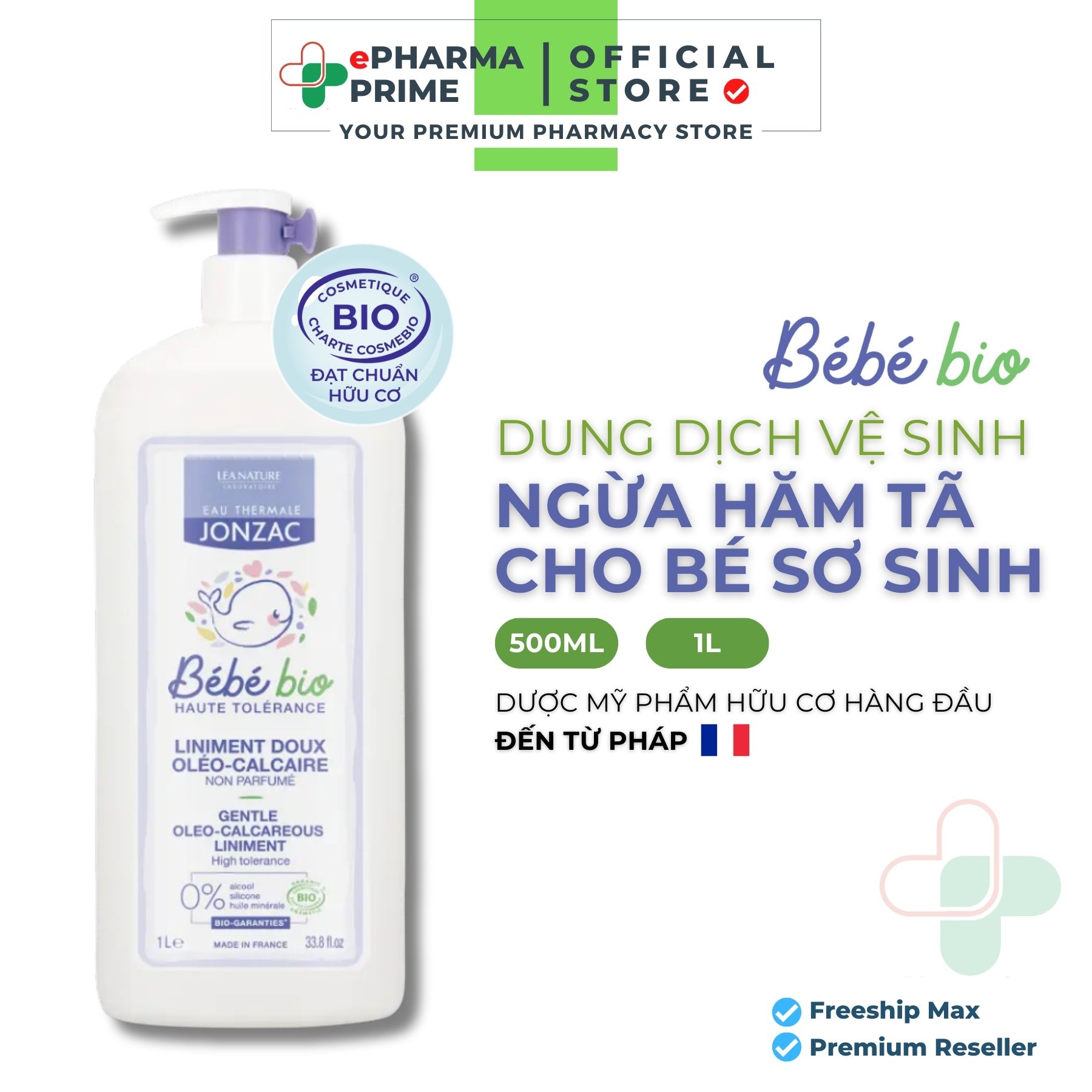 Dung Dịch Vệ Sinh Cho Bé Eau Thermale Jonzac Liniment Oleo-Calcareous Ngừa Hăm Tã Hữu Cơ