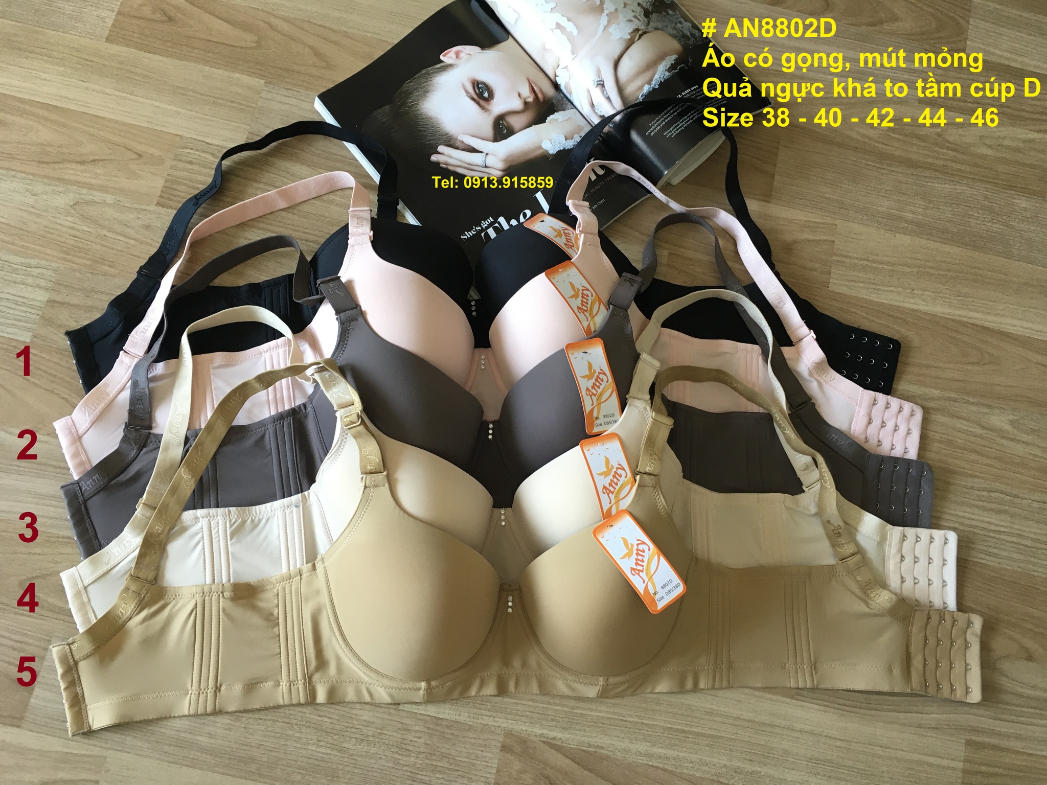 Áo ngực bigsize cực lớn cúp D chuẩn Thái 8802D