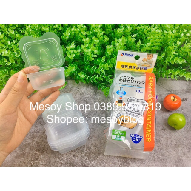 Bộ trữ chia thức ăn Richell 50ml/100ml/150ml