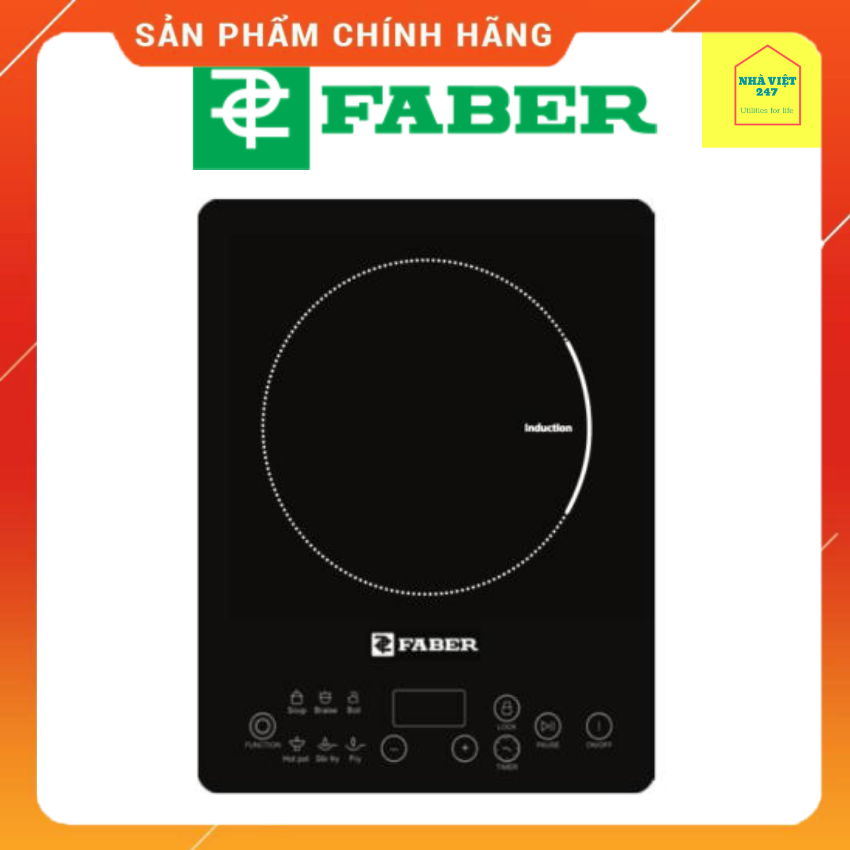 Bếp điện từ đơn faber- fb-1ind -điều khiển cảm ứng -2000w-8 chế độ nấu- công nghệ ytaly -bếp bền ,đẹp, giá rẻ- bh 12 tháng chính hãng