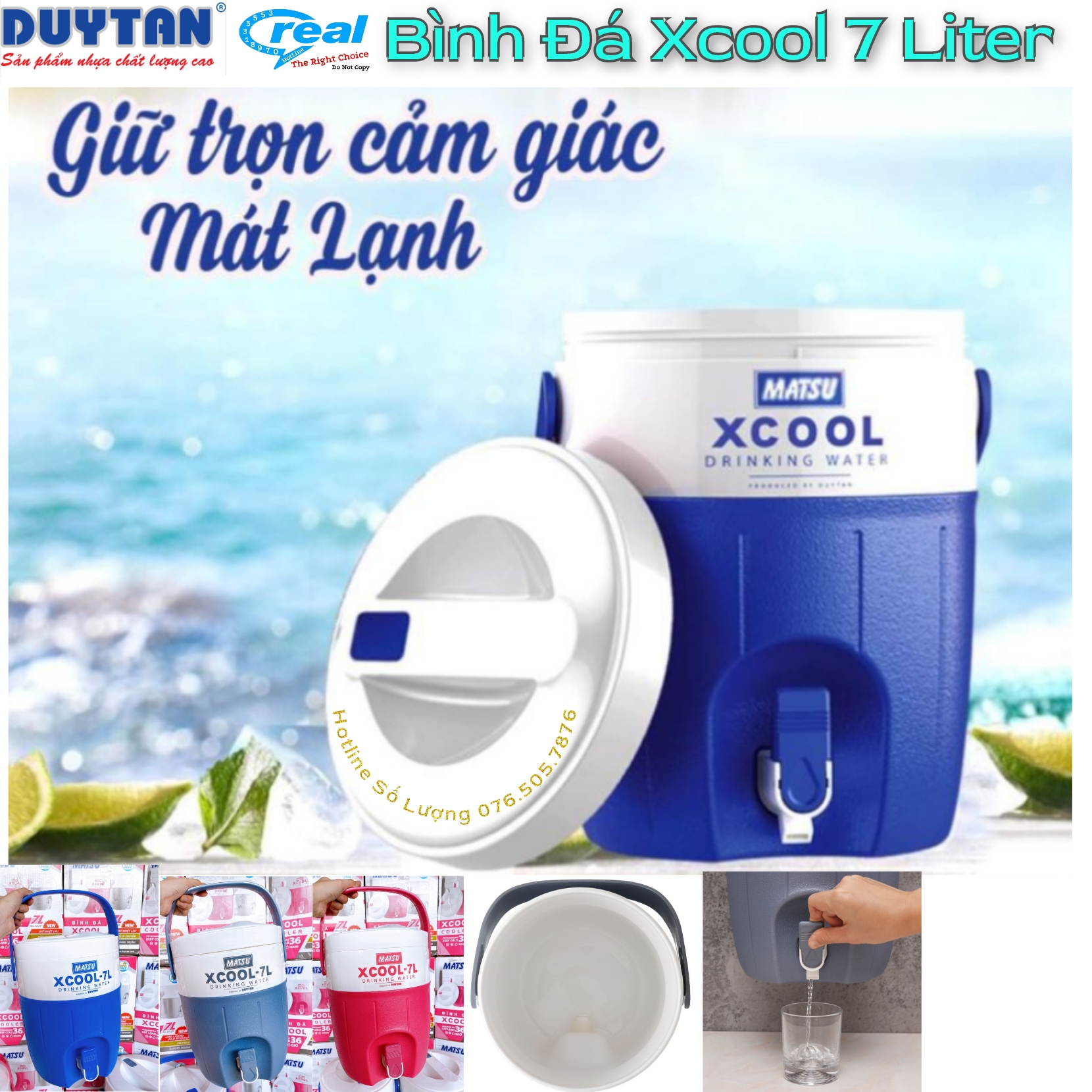 Bình đá xcool duy tân 7 lít - giữ nhiệt - thùng đá giữ nhiệt giao màu ngẫu nhiên