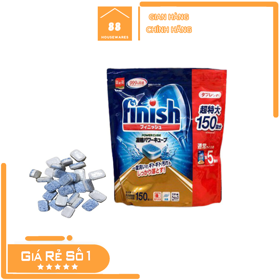 Viên rửa bát finish nhật túi 150 viên, dùng cho máy rửa bát, an toàn không hoá chất