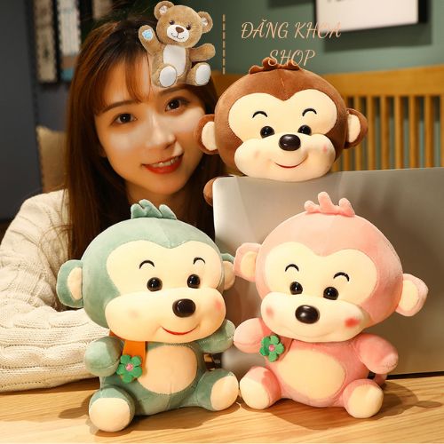 Gấu bông khỉ bông cute size 25cm - 45cm cao cấp đăng khoa - thú nhồi bông mềm mịn dễ thương