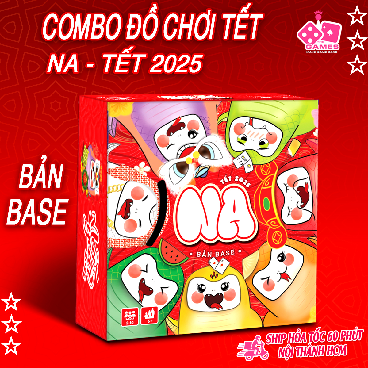 Combo board game Bé Na chơi Tết 2025 với 3 phiên bản và có 17 trò chơi trong 1 combo tha hồ chơi tết