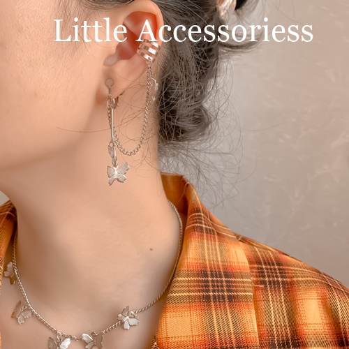 Khuyên tai không bấm lỗ cho nữ hình butterfly dáng dài, bông tai chốt cài, khuyên kẹp vành tai hiện đại và nữ tính ER005