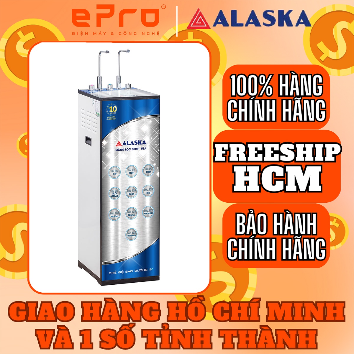 Máy lọc nước Alaska R.O nóng lạnh A10ROHC - Hàng chính hãng