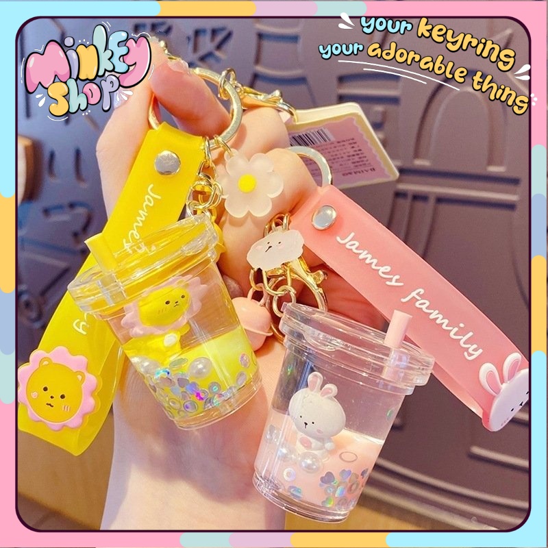 Móc khóa ly nước nhiều hình cute phụ kiện túi xách dễ thương 02mkl- minkey
