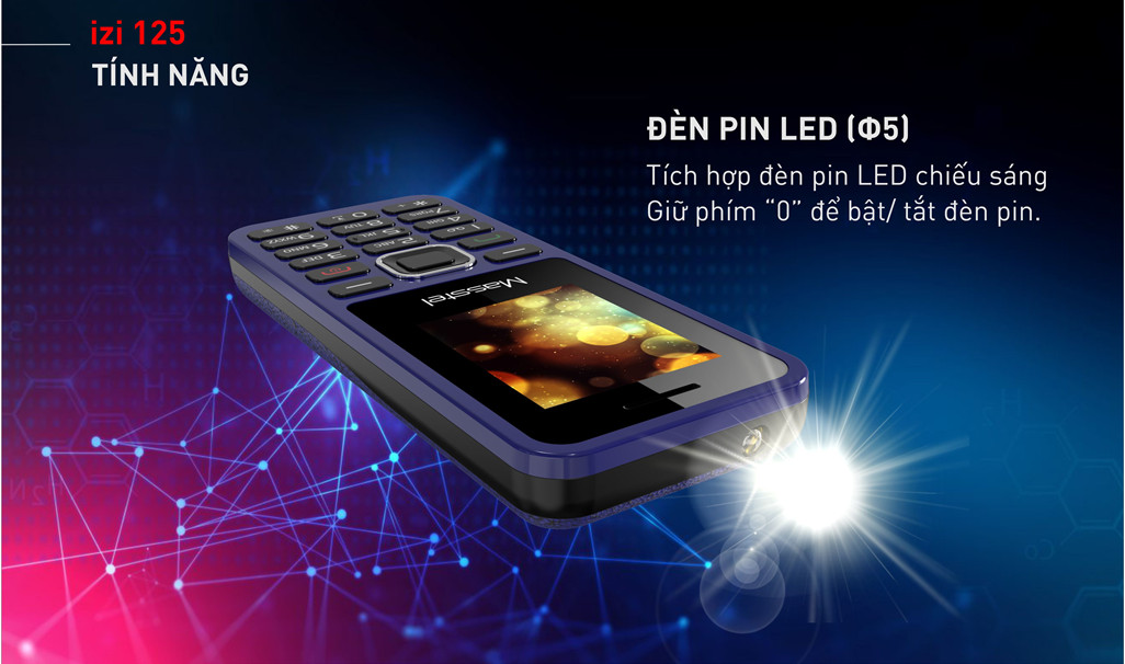 Điện thoại di động masstel izi 125 1.77 inch - 800mah - 2 sim - bảo hành 12 tháng