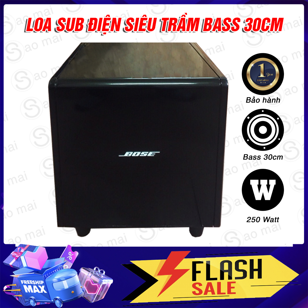 Loa Sub Điện Bass 30cm Siêu Trầm Dễ Phối Ghép Với Dàn Karaoke Gia Đình , Dàn Thiếu Âm Bass - Thùng Sơn Đen Bóng