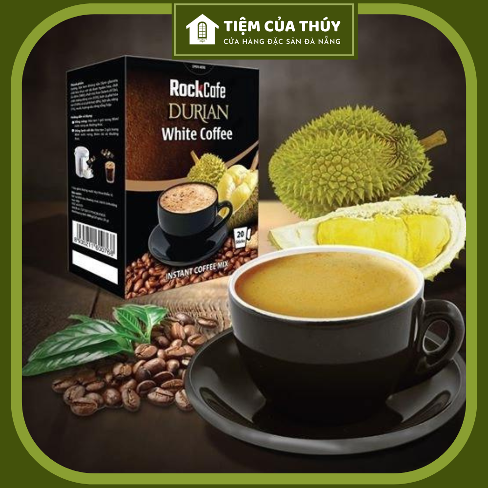 Cà phê sầu riêng hòa tan hộp 240gr 12 gói Durian coffee