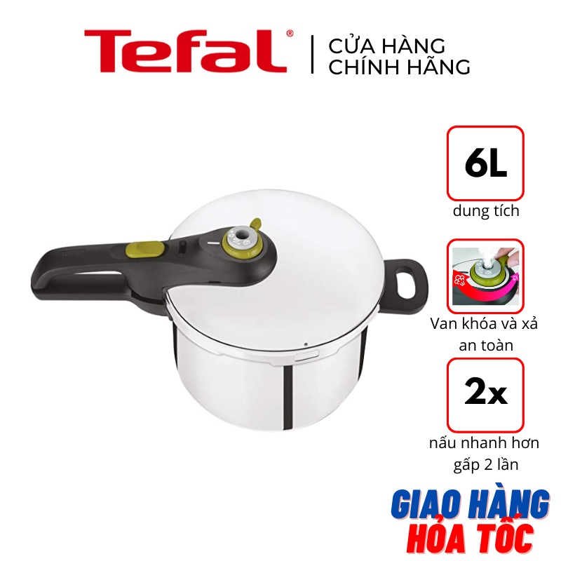 Nồi áp suất cơ inox tefal secure 5 neo 6l p2530737 - hàng chính hãng