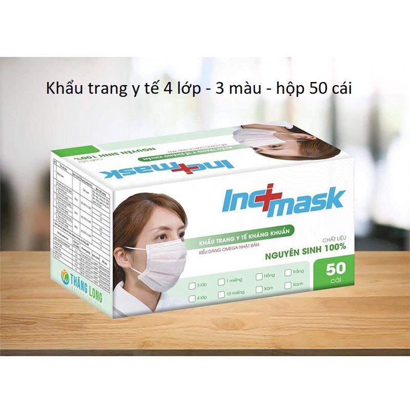 Khẩu trang y tế 4 lớp inci mask kháng khuẩn 50 cái