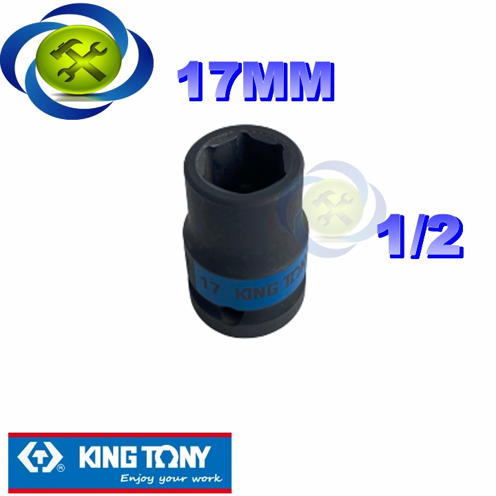 Tuýp đen ngắn kingtony 453517m 17mm 1/2 6 cạnh