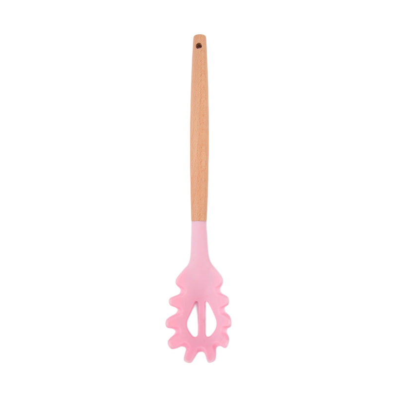 Silicone mì Scoop Spaghetti lấy muỗng mì ống ngã ba mì phục vụ lọc mì khe bếp Claw muỗng muỗng thép