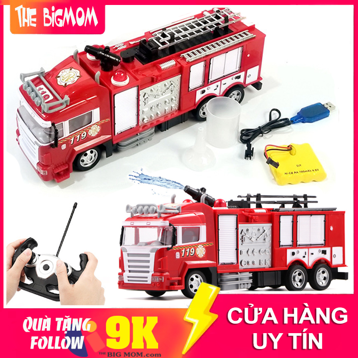 [𝐇𝐎𝐓] Xe Cứu Hỏa Đồ Chơi - Có Thể Điều Khiển Phun Nước Từ Xa Cực Vui Giành Cho Các Bé - Loại Cao Cấp Size Lớn