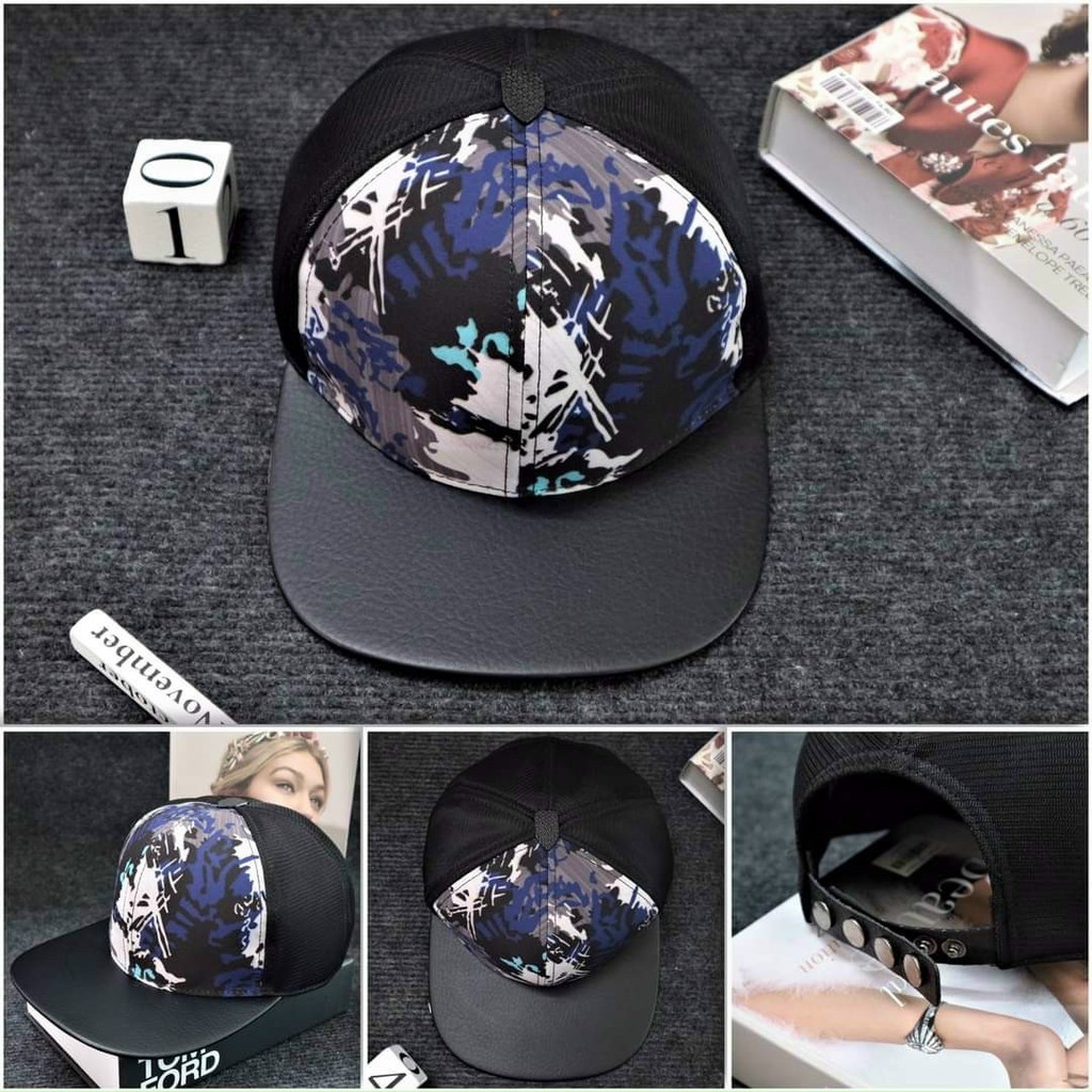 Nón hiphop sơn phối màu cao cấp full tem 7 màu, mũ hiphop nón sơn, nón snapback mũ sơn
