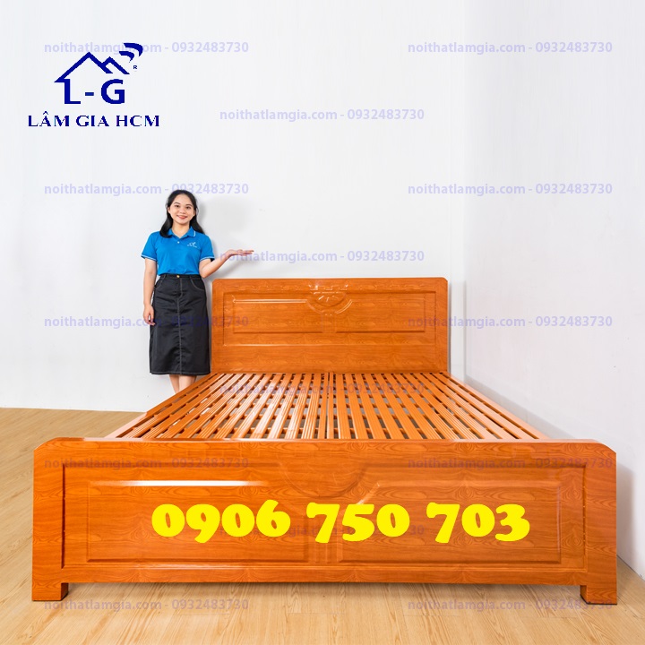 Giường sắt giả gỗ chắc chắn cho nhà - giao nhanh trong ngày