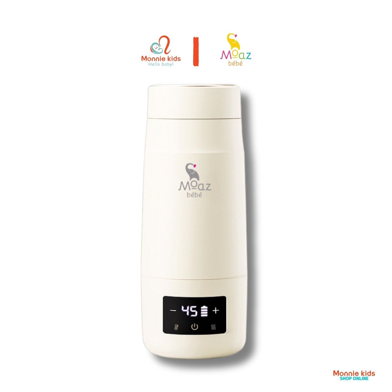 Bình đun nước pha sữa di động Moaz Bebe MB058 cho bé, ấm đun nước mini siêu tốc giữ nhiệt