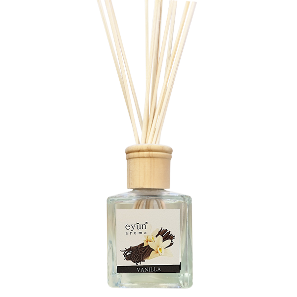 [HCM]Bộ tinh dầu nước hoa thơm phòng Eyun hương Vani 150ml gồm 1 chai tinh dầu 150ml + 12 que mây khuếch tán tinh dầu