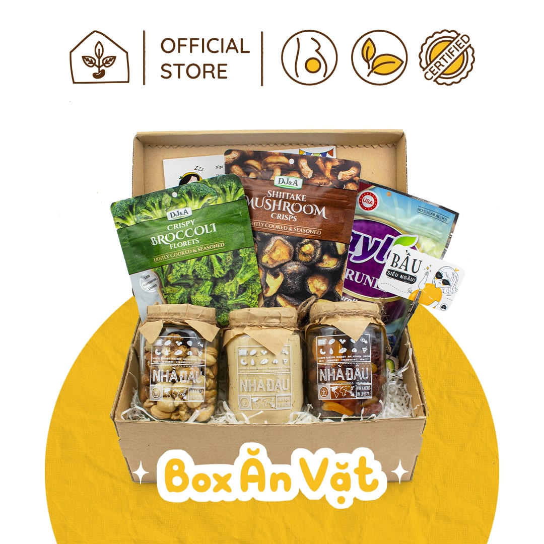 Hộp quà đậu box ăn vặt dinh dưỡng lành mạnh cho mẹ bầu | nhà đậu | 186