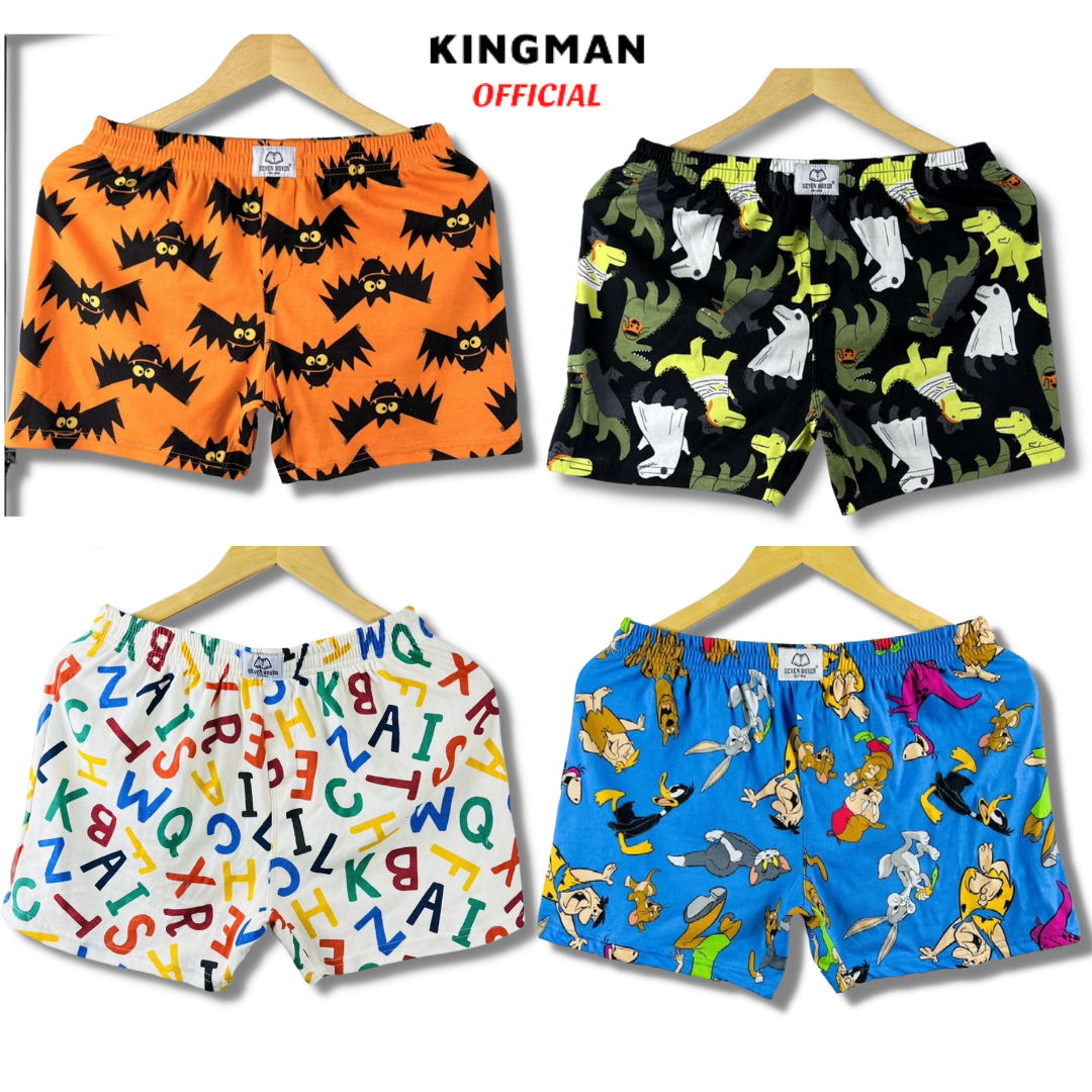 Combo 3 Quần ngủ Quần đùi SEVEN BOXER h33 mặc nhà 100% cotton cao cấp thoáng mát bao êm size 40kg đến 90kg