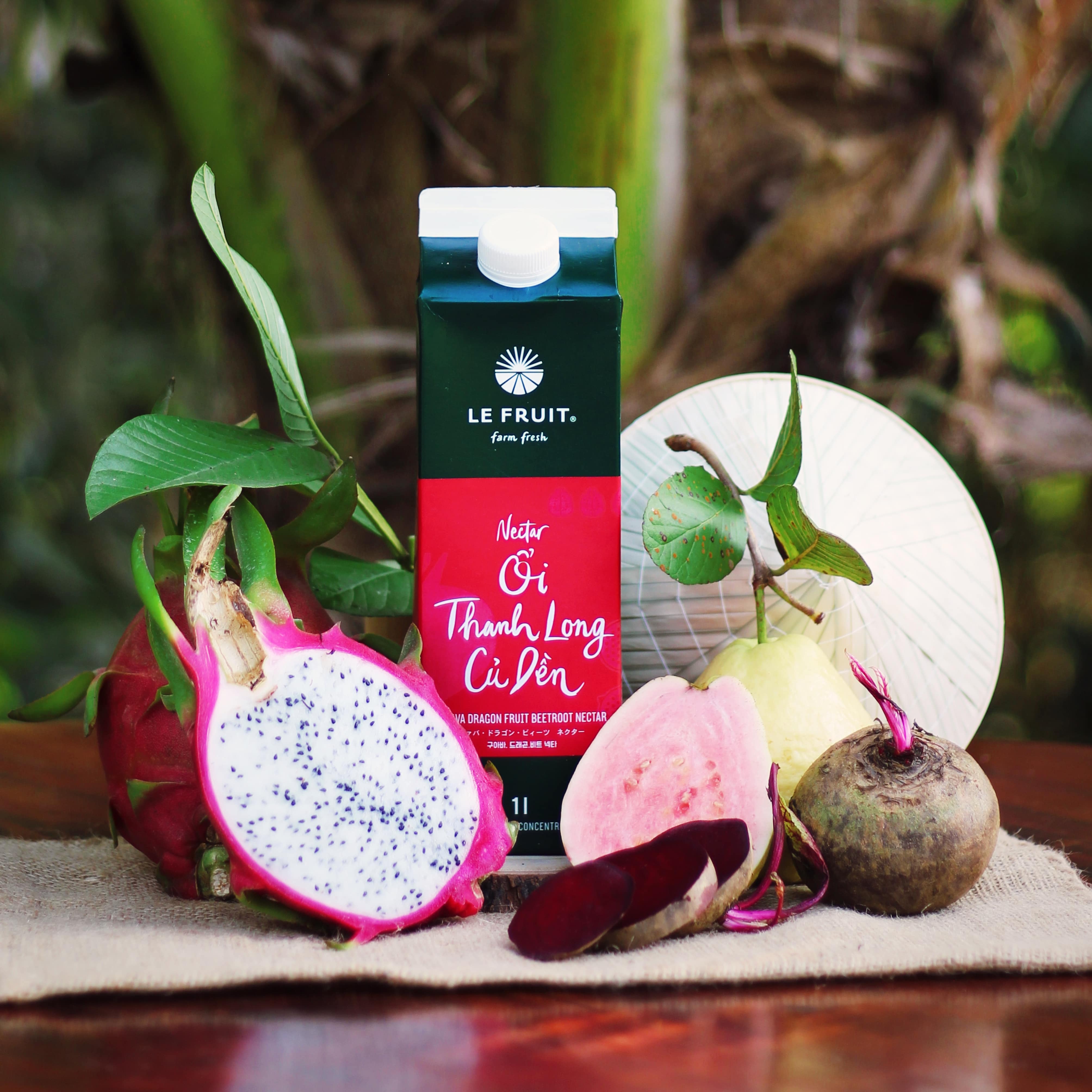 Nước Ép 1L Nectar Ổi Thanh Long Củ Dền Le Fruit - Nước ép trái cây tươi nguyên chất không đường
