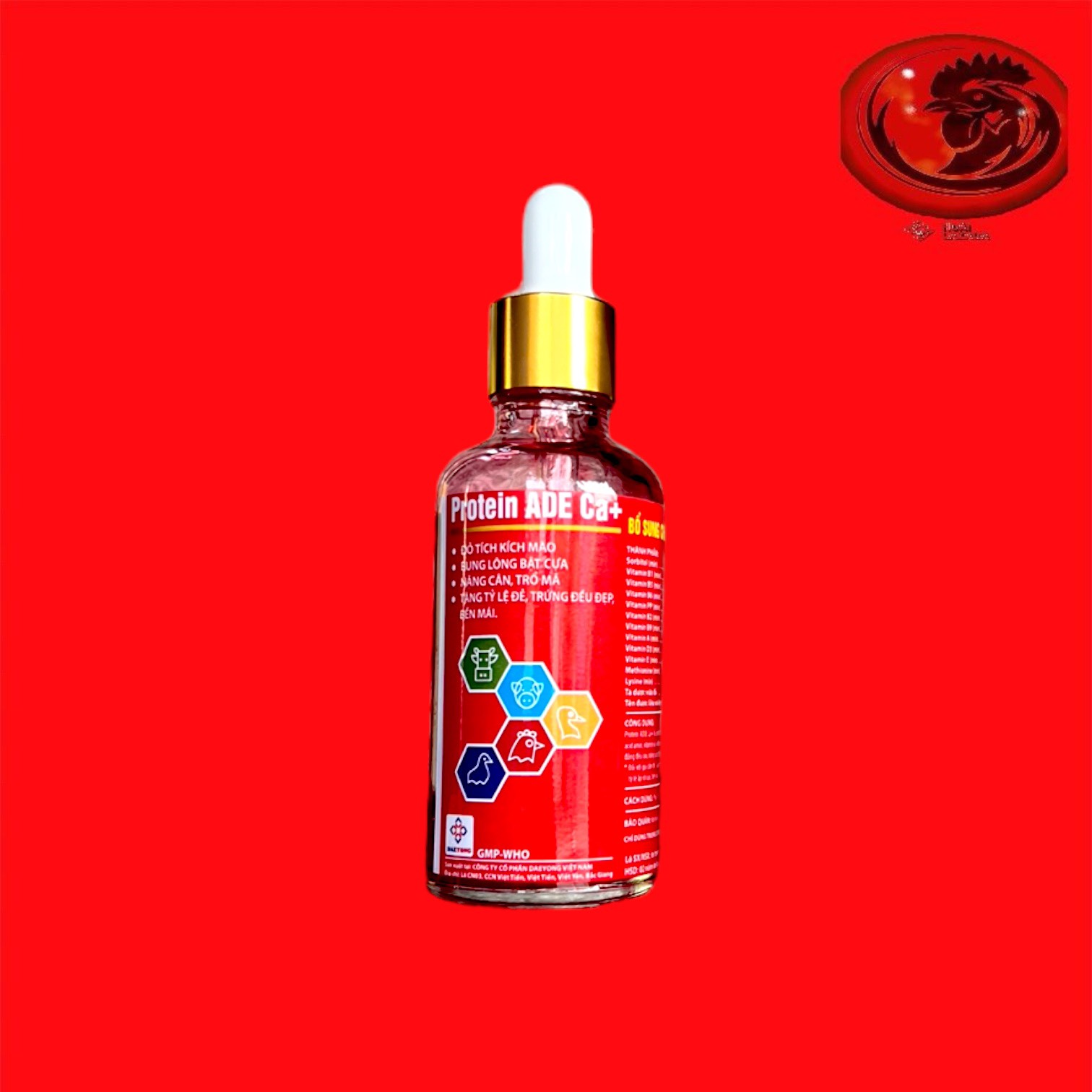 Lẻ 50ml Protein ADE Ca+ Đạm cao cấp giúp gà nở khung, tăng cân, bóng lông cho gà đá